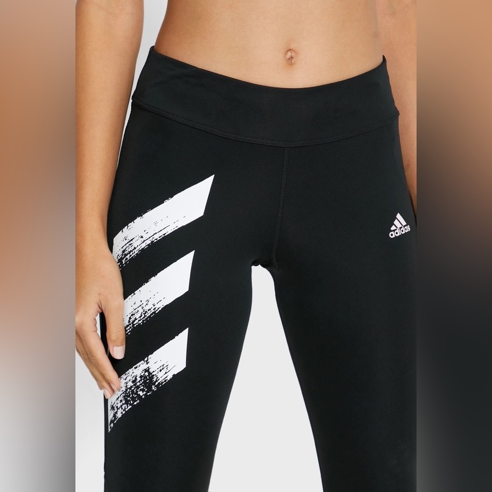 Women’s Adidas Own The Run 3-Stripes Leggings Black / White XS NWOT